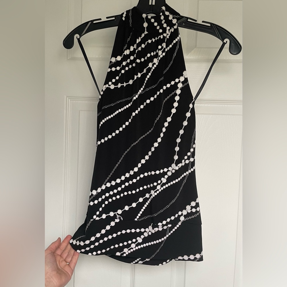 White House Black Market tie neck shirt